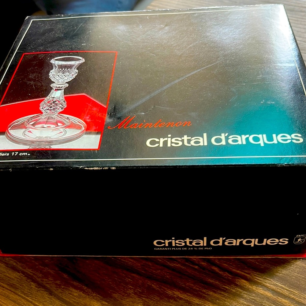 Cristal d’arques candle sticks new open box